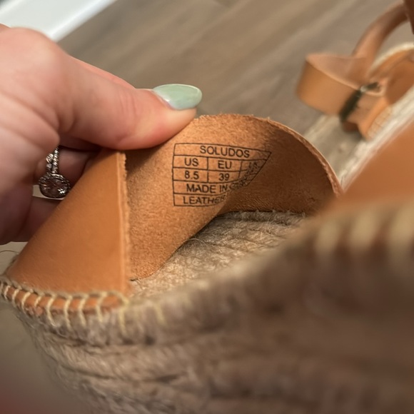 Soludos Minorca Leather Espadrille Platform Sandals size 8.5 - Picture 5 of 7
